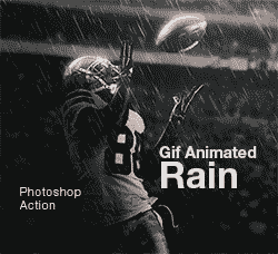 极品PS动作－雨淋景象(GIF动画/含高清视频教程)：Gif Animated Rain Photoshop Action